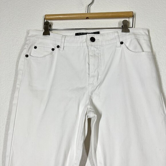 Ralph Lauren White Cropped Jeans Straight 10 - Picture 5 of 14